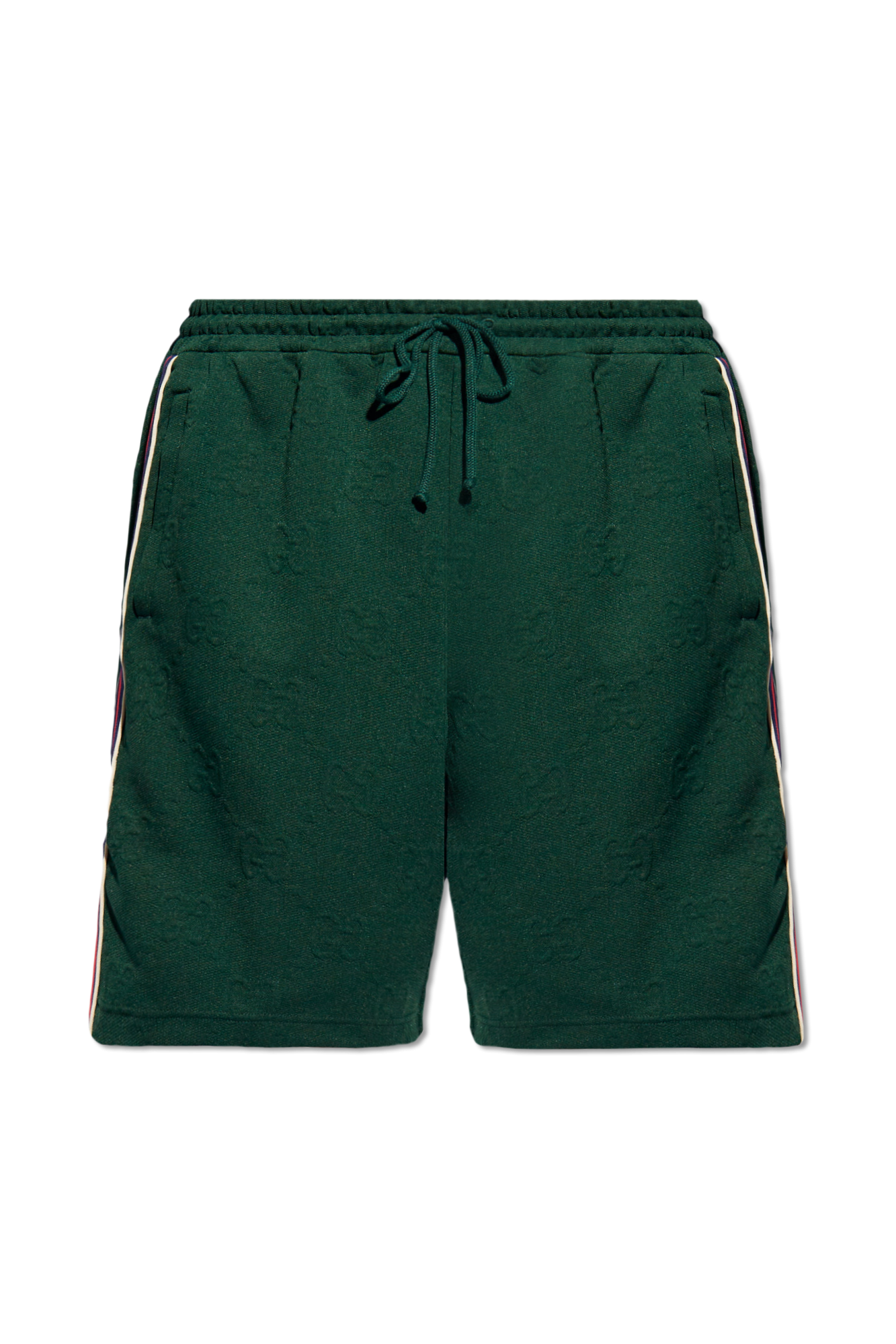 gucci v-neck shift dress - Green Shorts with 'Web' stipe